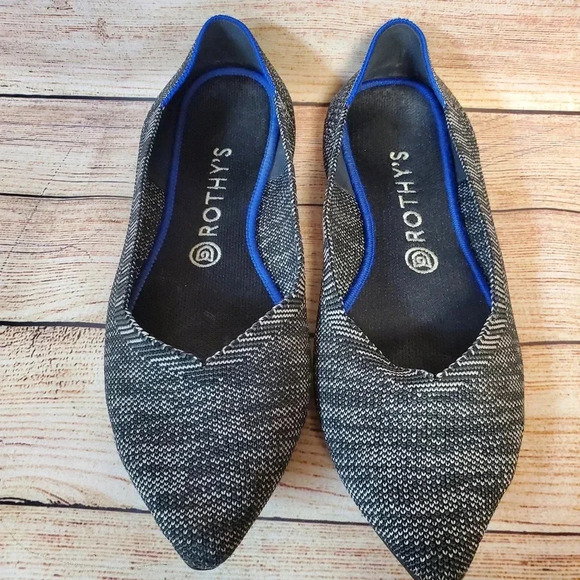Rothys Womens Size 10 Granite Heather "The Point" Pointed Toe Ballet Flats - Picture 2 of 12